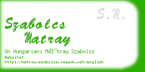 szabolcs matray business card